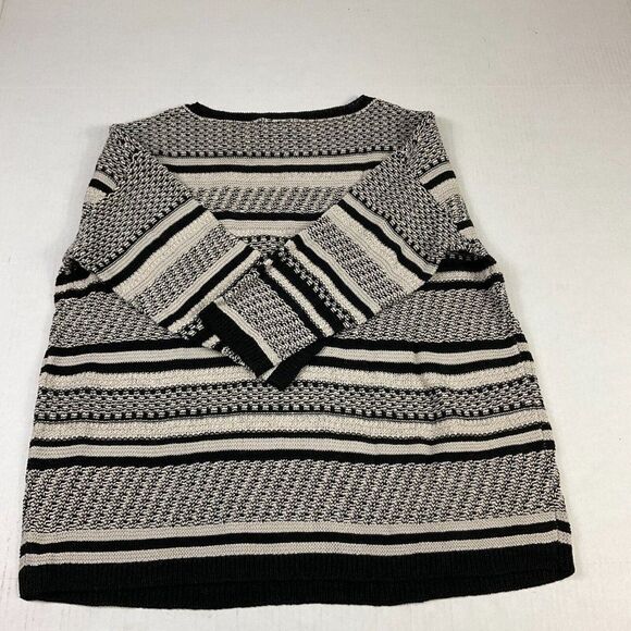 J.Jill Linen Blend Sweater Striped 3/4 Sleeve Knit Heavyweight Pullover Small - Picture 10 of 11